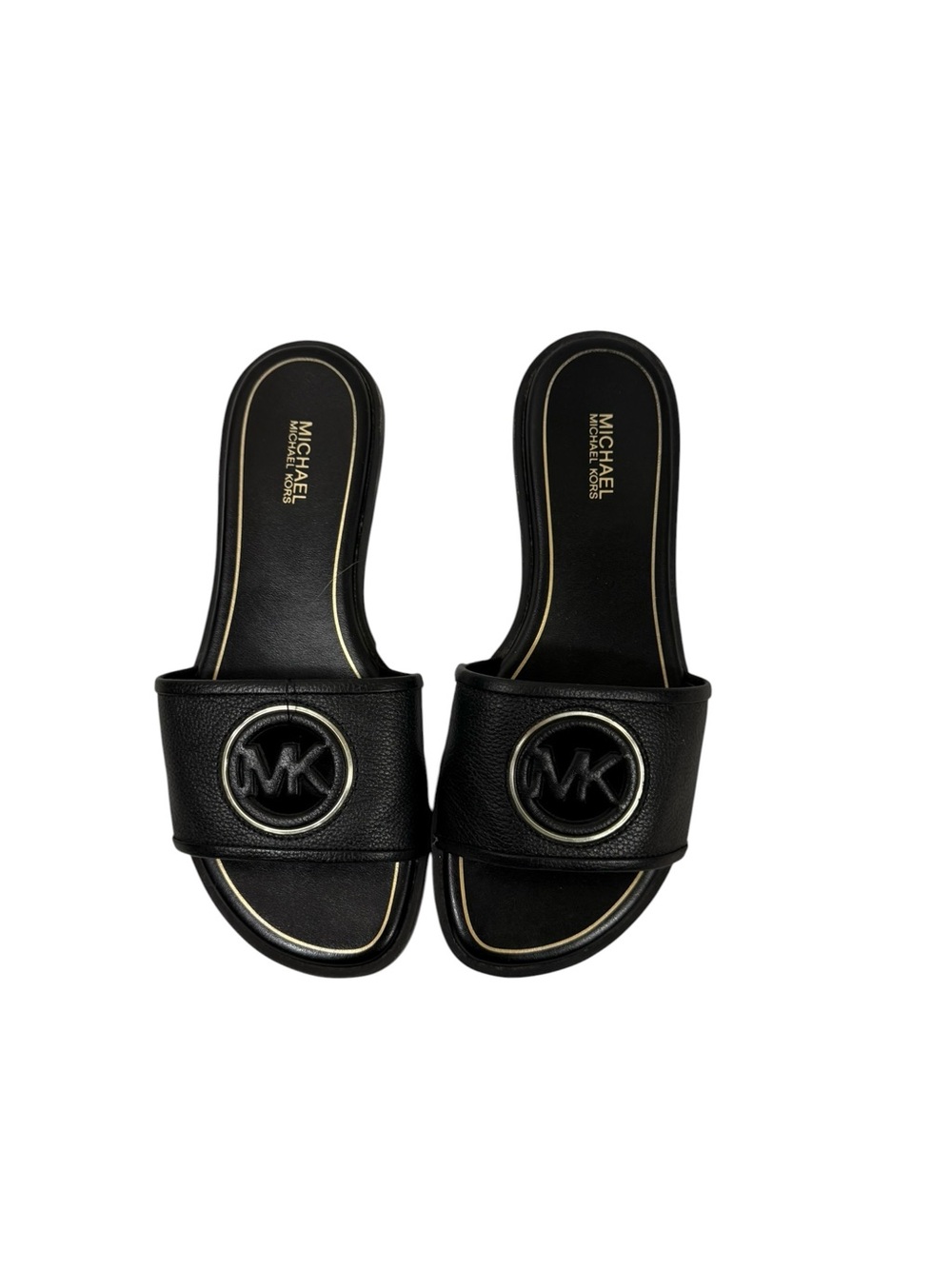 Michael Kors Deanna Black Logo Slide Sandals Size 7M - Picture 2 of 9